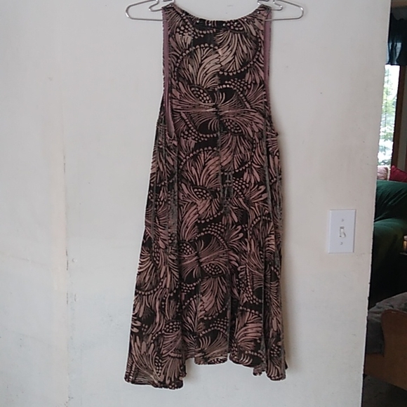 Free People Ellie Burnout Velvet Dress-Pink Combo - Picture 5 of 5